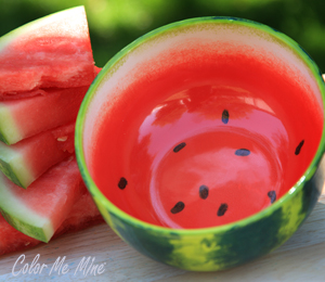 North San Jose Color Me Mine Watermelon Bowl