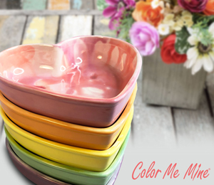 North San Jose Color Me Mine Candy Heart Bowls