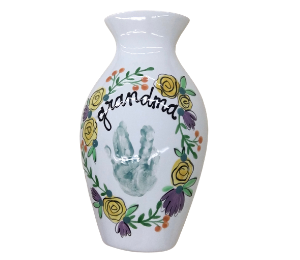 North San Jose Color Me Mine Floral Handprint Vase