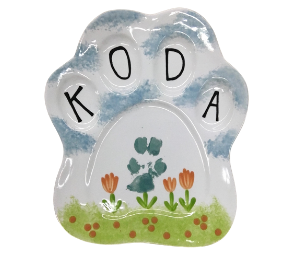North San Jose Color Me Mine Paw Print Plate