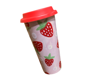 North San Jose Color Me Mine Strawberry Travel Mug