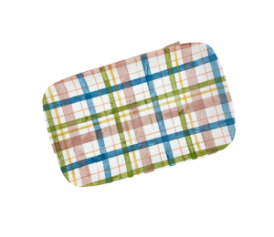 North San Jose Color Me Mine Fall Plaid Plate