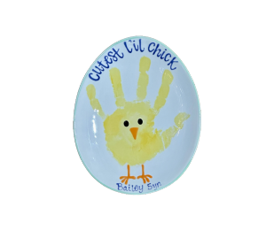 North San Jose Color Me Mine Little Chick Egg Plate
