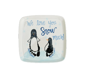 North San Jose Color Me Mine Penguin Pals Plate