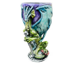 North San Jose Color Me Mine Antique Dragon Goblet