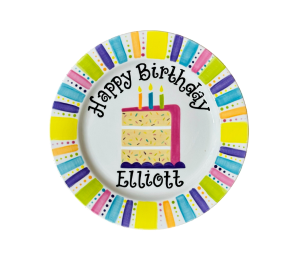 North San Jose Color Me Mine Birthday Cake Plate